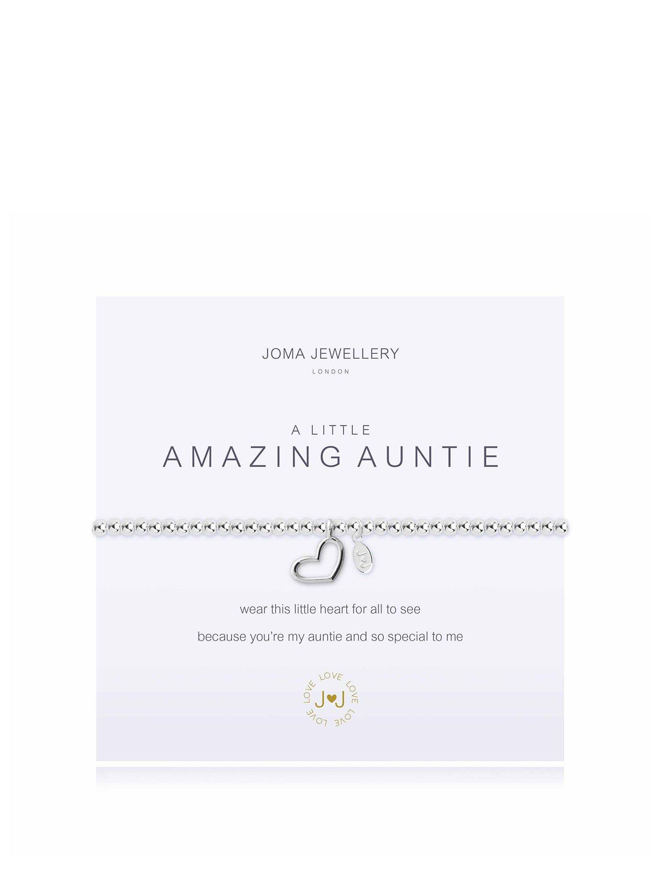 Product photograph of Joma Jewellery A Little Amazing Auntie Bracelet In Silver Plating from very.co.uk