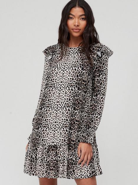 v-by-very-frill-shoulder-shift-dress-leopard-print