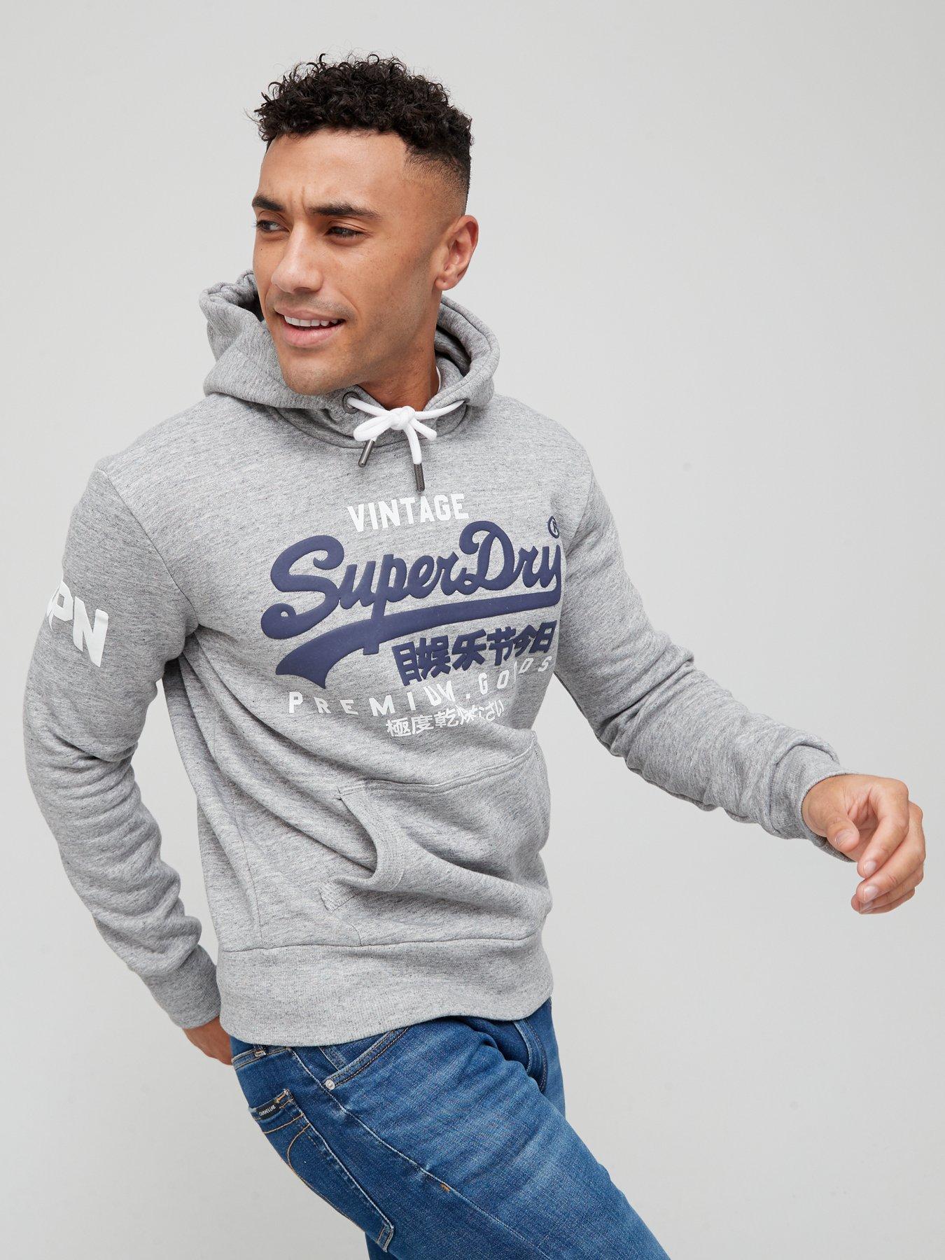 Men Sweatshirt With Hood and Zip Fleece Lined 500 For Gym-Light Grey