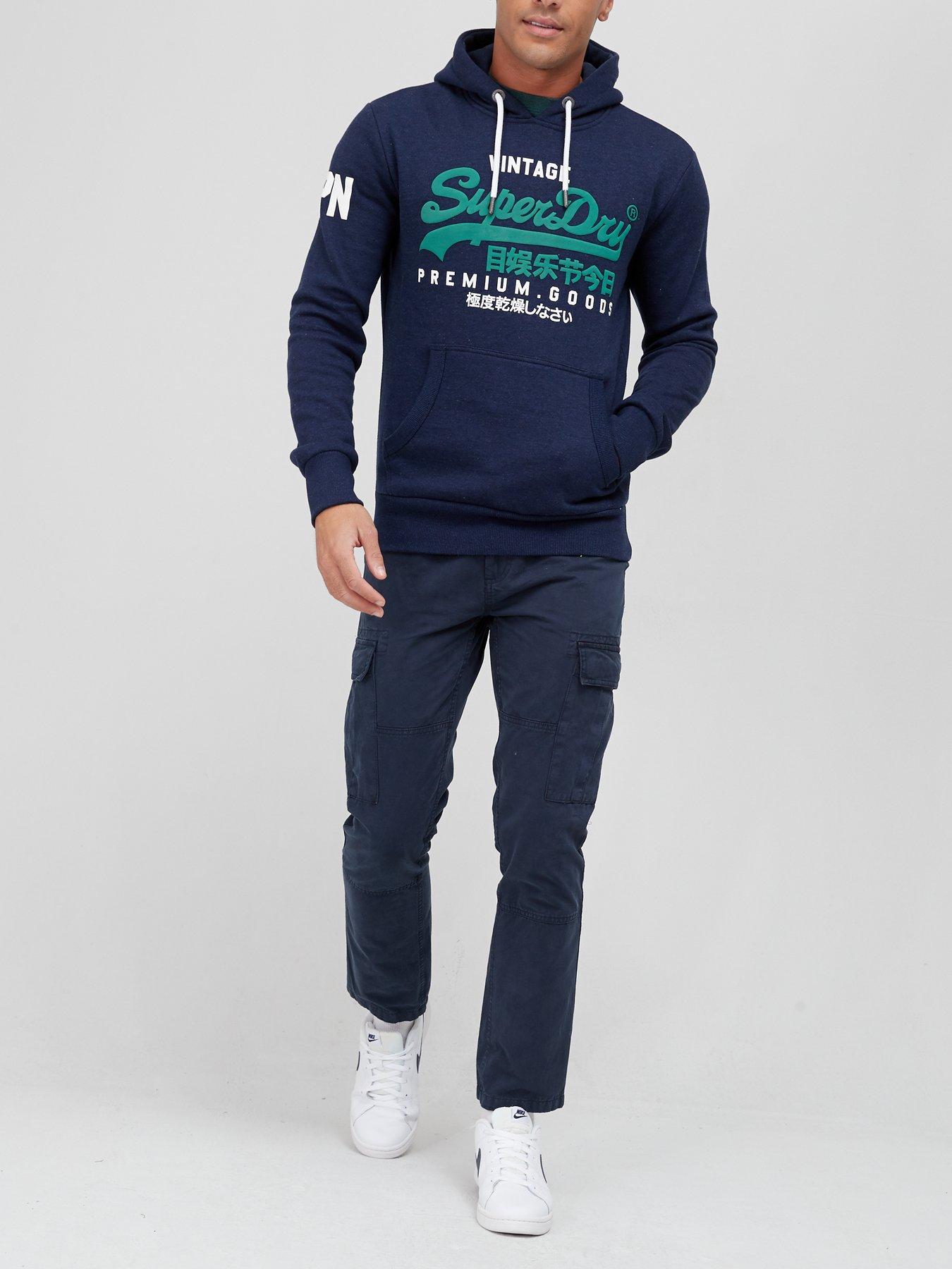 Superdry Organic Cotton Vintage Logo Hoodie - Dark Blue