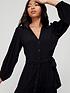  image of v-by-very-button-through-tiered-midi-dress-black