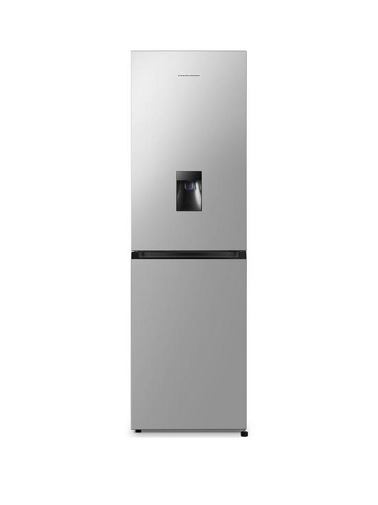 front image of fridgemaster-mc55251mds-6040-total-no-frost-fridge-freezer-silver