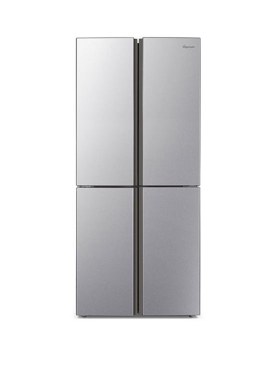 front image of fridgemaster-mq79394ffs-total-no-frost-american-fridge-freezer-silver