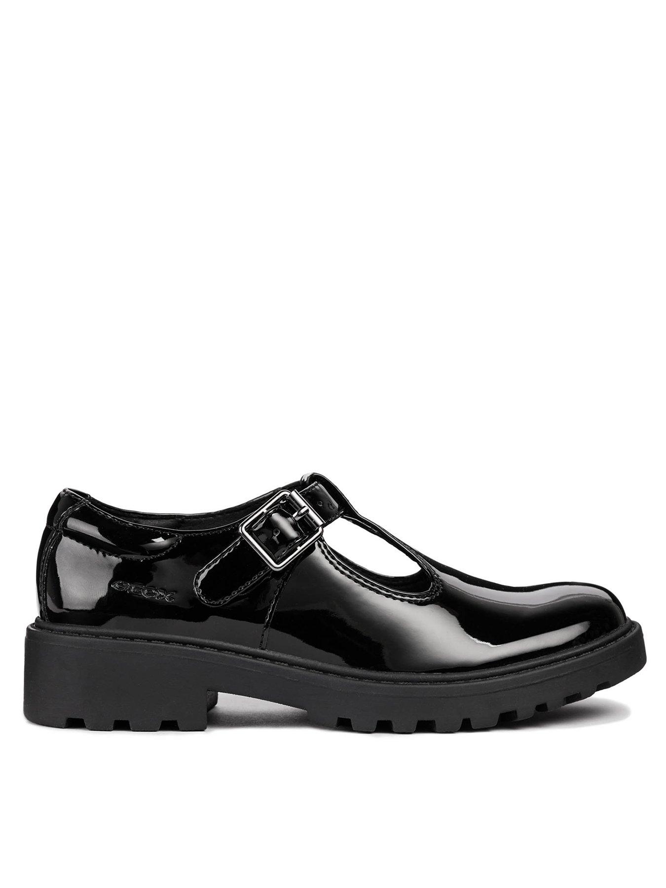 Image 3 of 6 of Geox Girls Casey Patent School Shoe - Black
