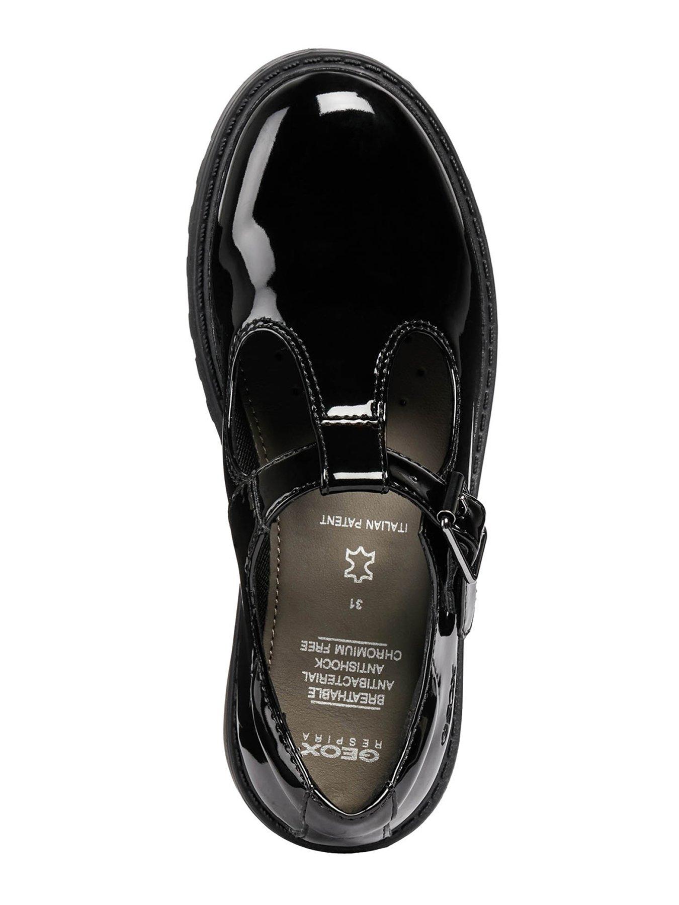 Image 4 of 6 of Geox Girls Casey Patent School Shoe - Black