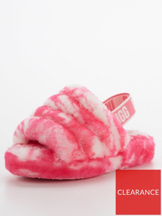 front image of ugg-childrensnbspfluff-yeah-slide-marble-slipper-pinkwhite