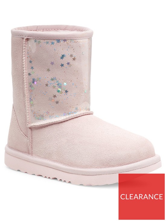 front image of ugg-toddlernbspclassic-ii-clear-glitter-boot-light-pink