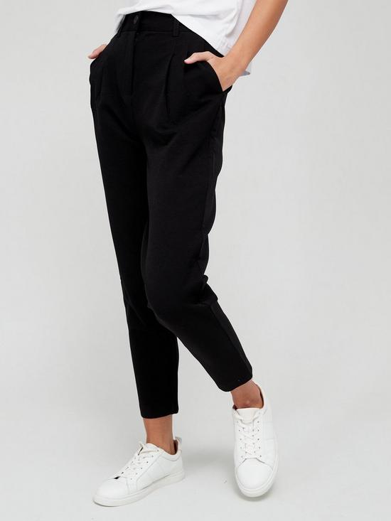 front image of v-by-very-tapered-leg-trouser-black
