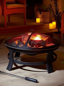 Product photograph of Aztec 76cm Bronze Firepit from very.co.uk