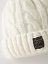  image of superdry-tweed-cable-beanie-white