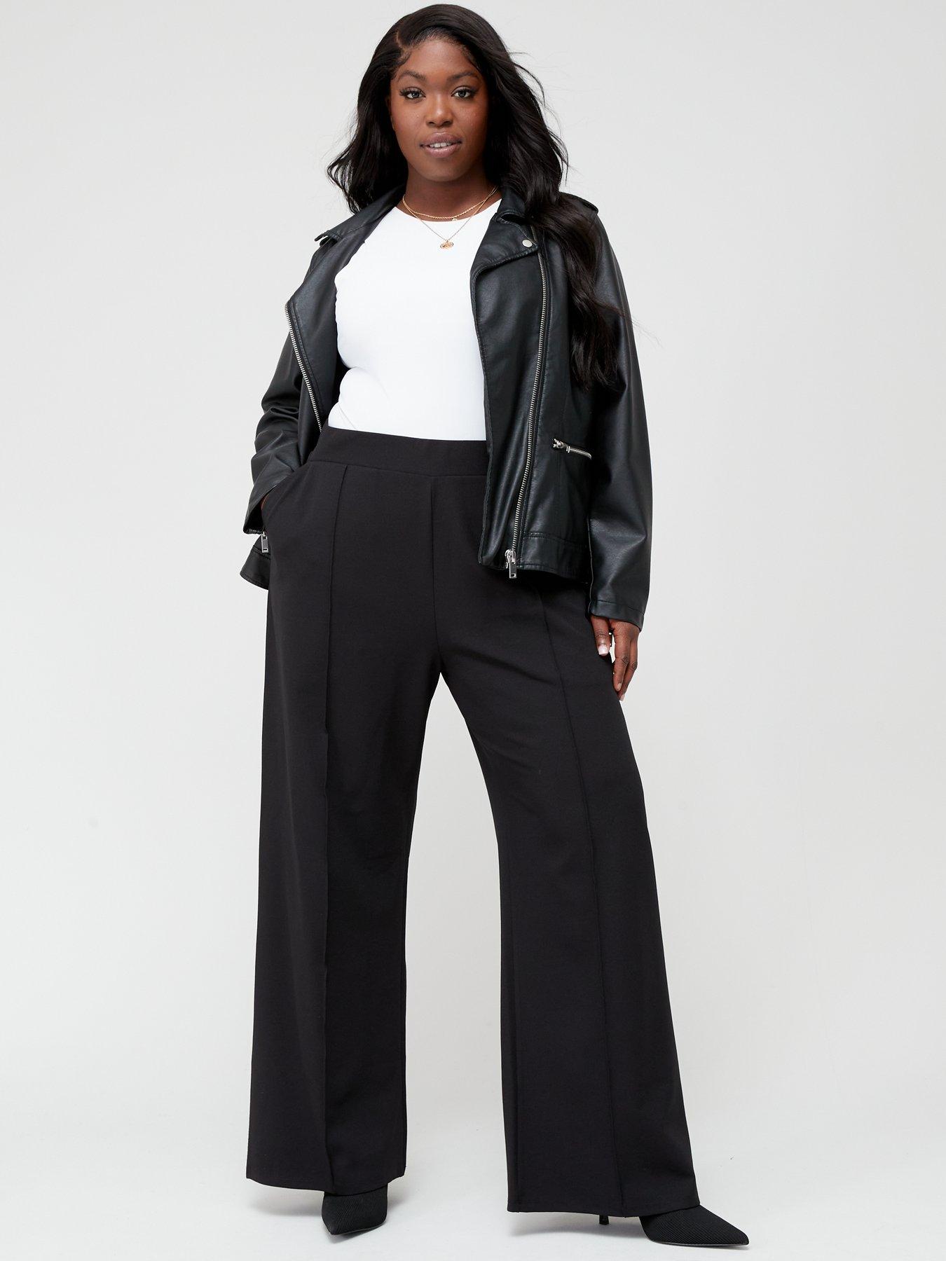 The Very Collection Curve Wide Leg Stretch Trouser - Black