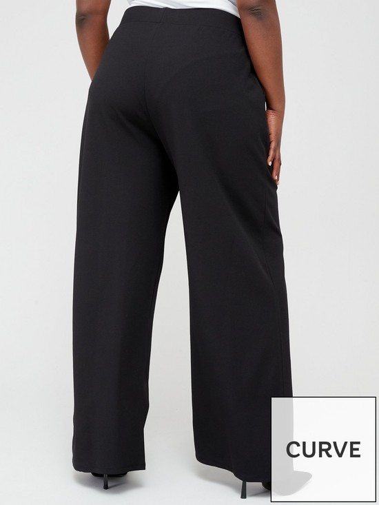 stillFront image of v-by-very-curve-wide-leg-trouser-black