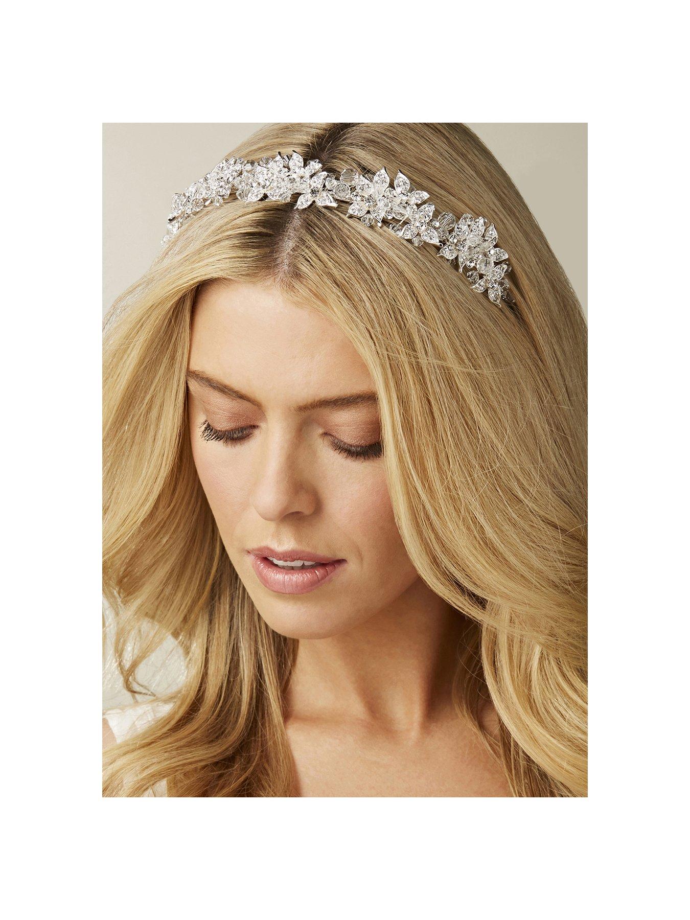 Jon Richard Emery Silver Plated Leaf And Bead Statement Headband