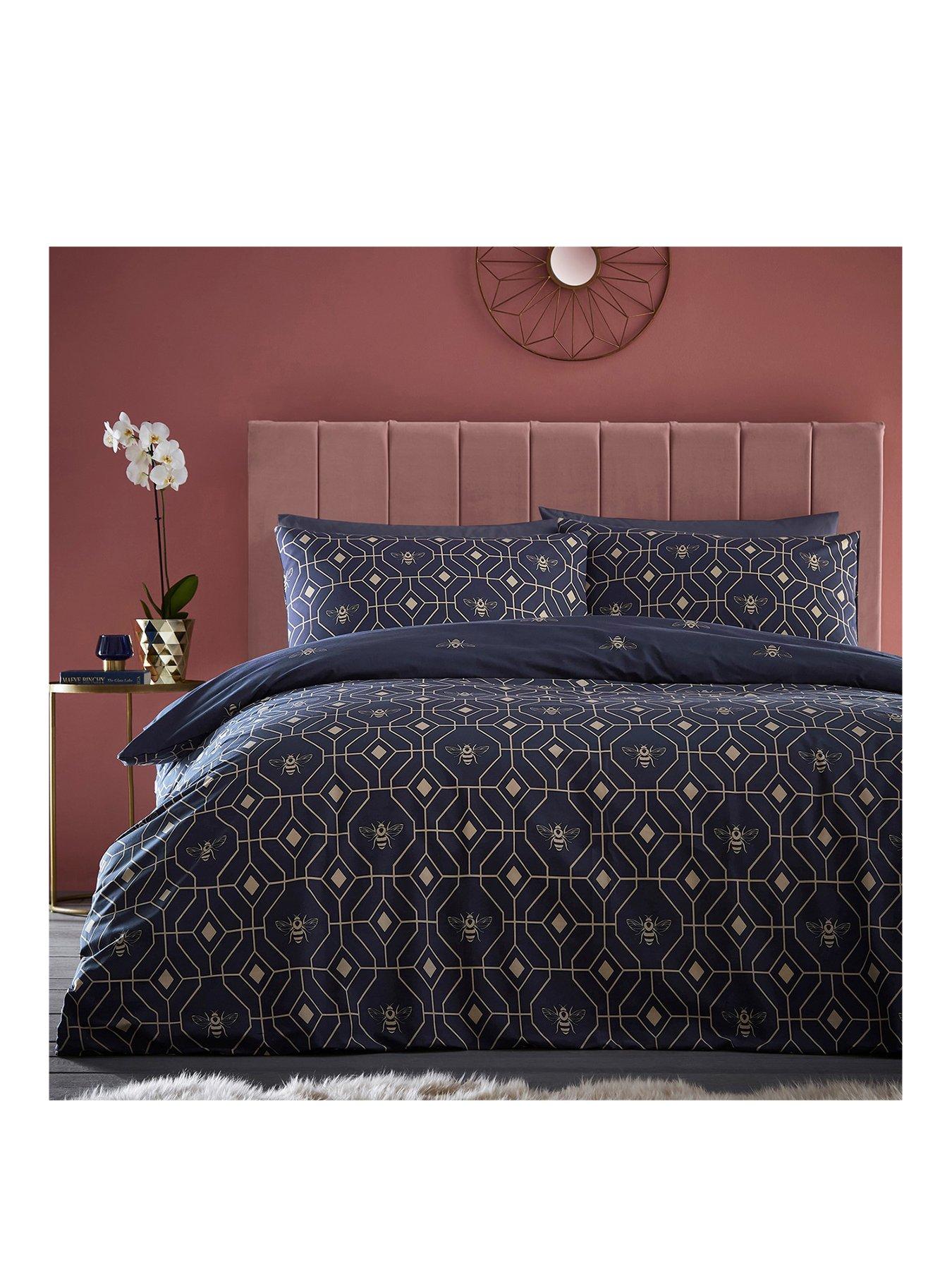 Furn Bee Deco Navy Duvet Cover Set very.co.uk