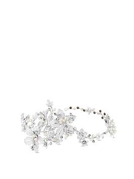 jon richard lila silver floral crystal and pearl hair vine