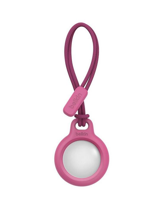 front image of belkin-secure-holder-with-strap-for-airtag-pink