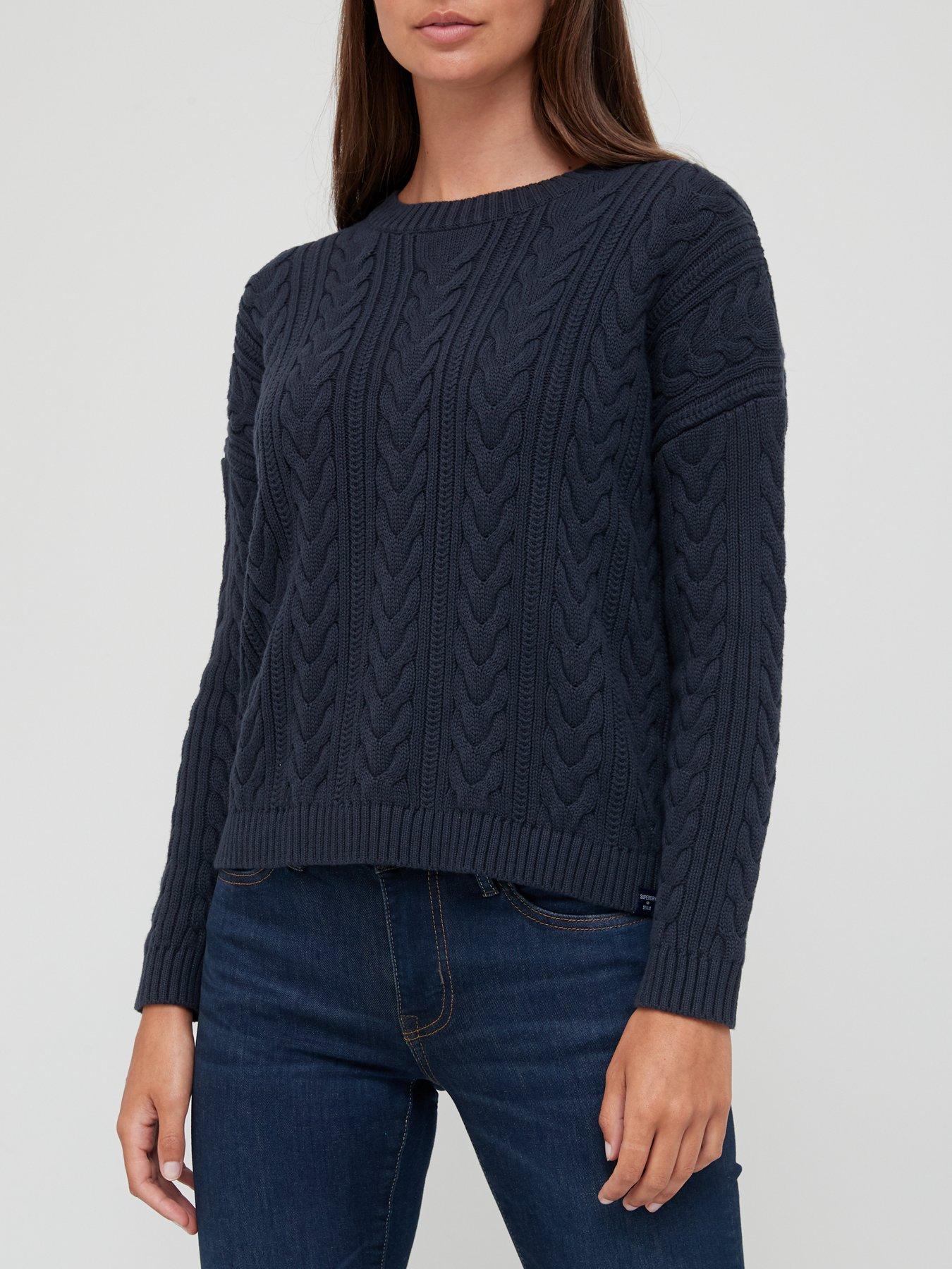 navy round neck jumper womens