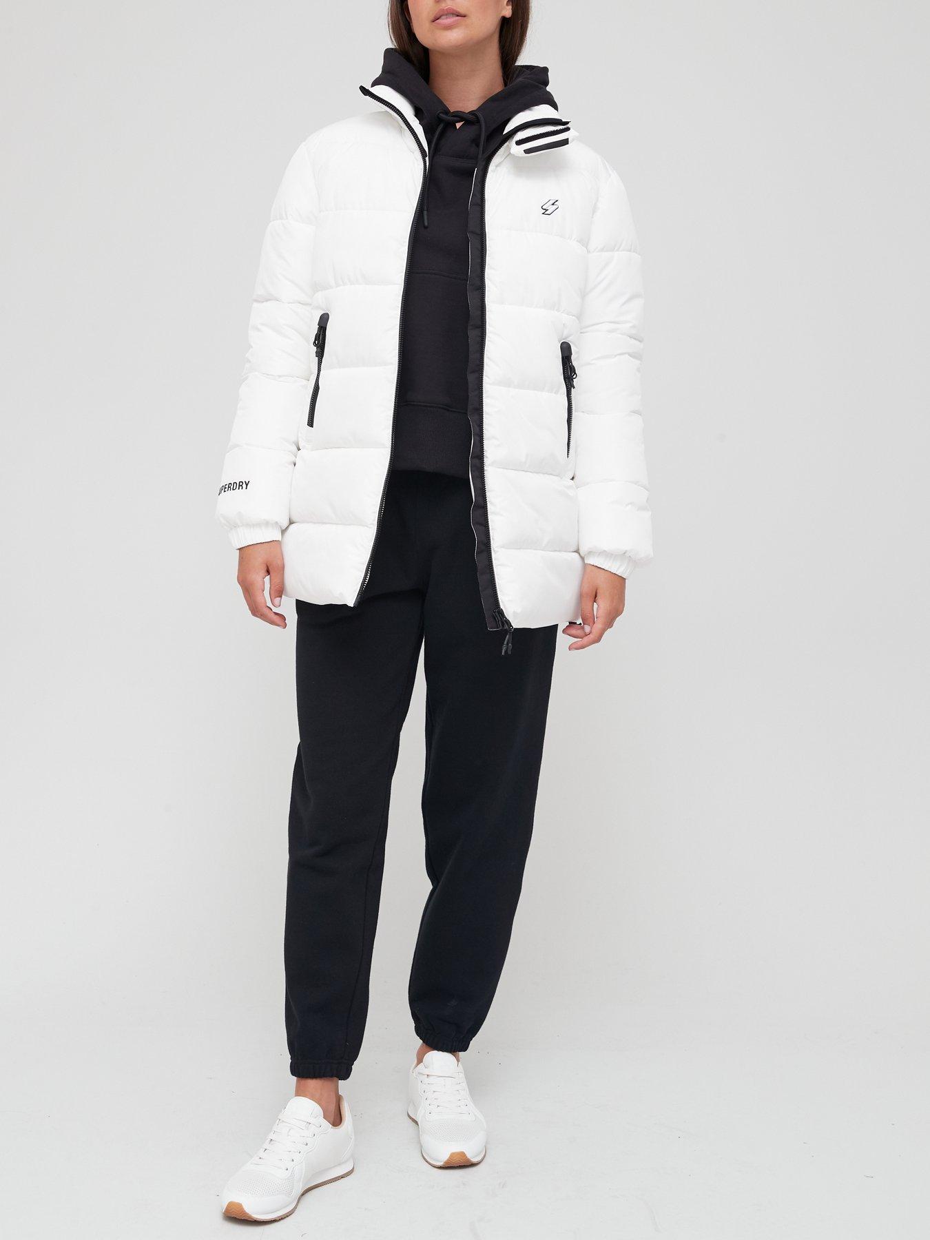 Coats & Jackets Longline Sports Padded Jacket - White
