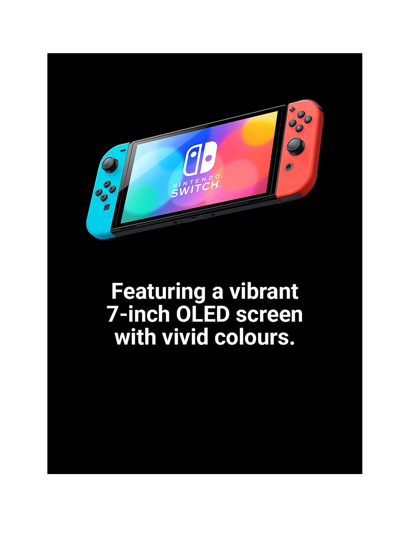 Nintendo Switch – OLED Model w/ Neon Red & Neon Blue Joy-Con Multi