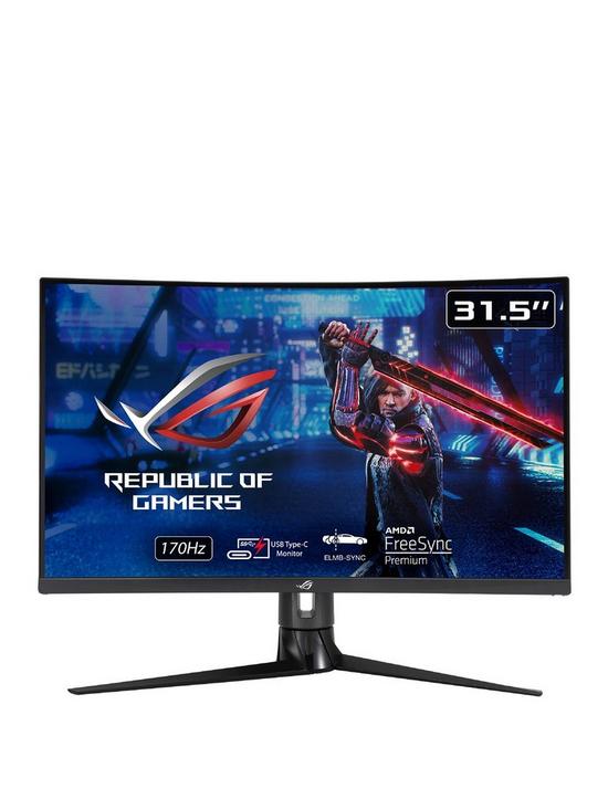 front image of asus-rog-strix-xg32vc-curved-315-inch-gaming-monitor-wqhd-2560-x-1440-170hz