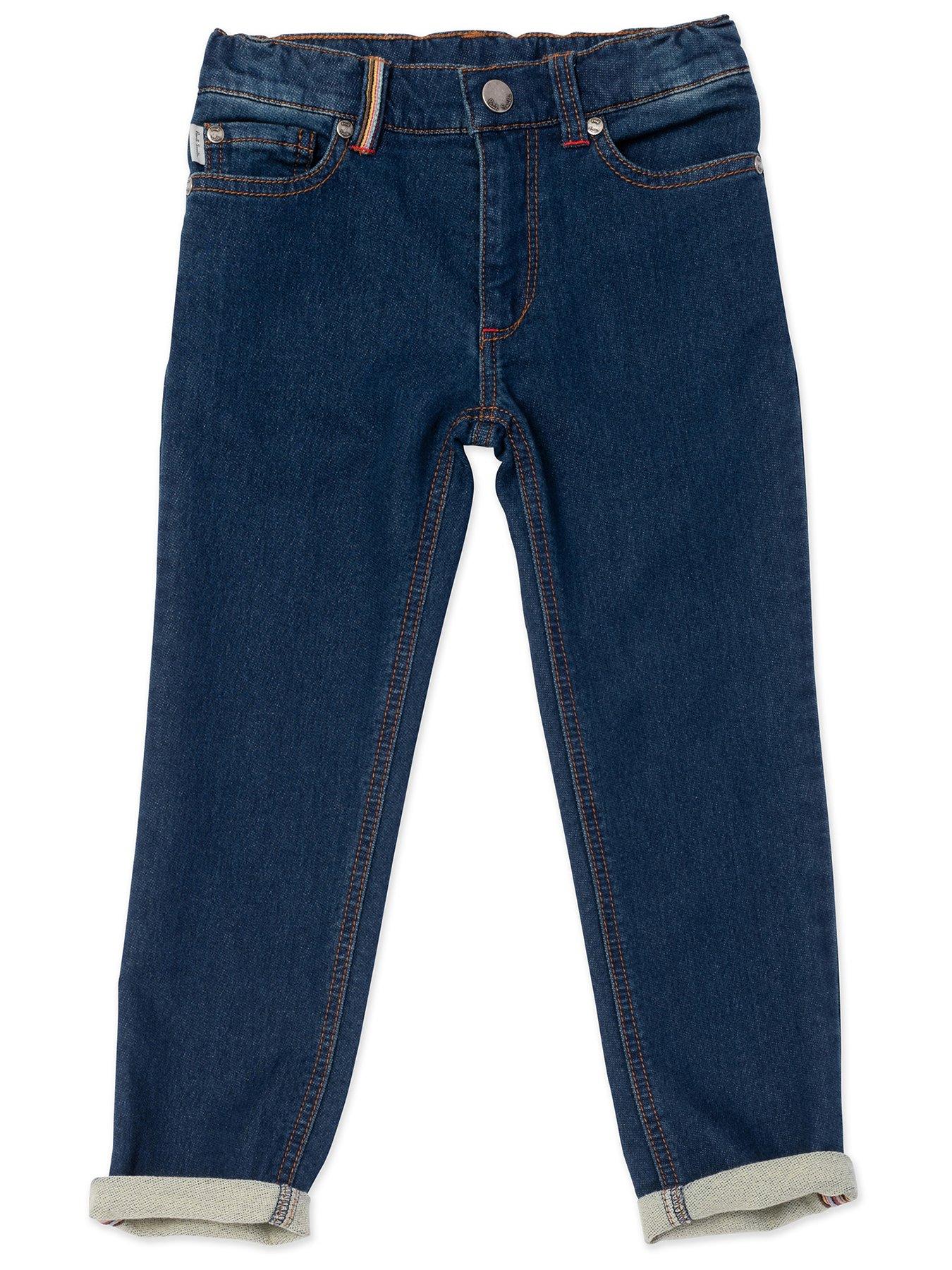 Boys Clothes Kids Delil Turn Up Straight Leg Jeans - Blue