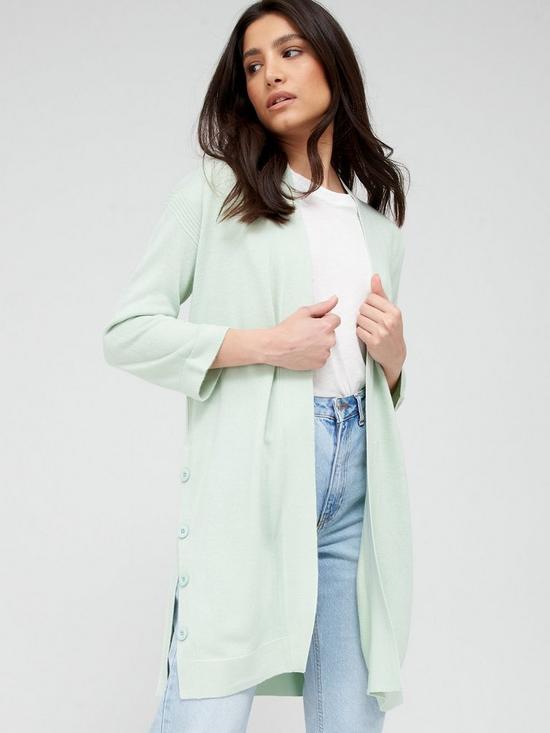 front image of v-by-very-knitted-edge-to-edge-three-quarternbspsleeve-super-soft-longline-cardigan-sage