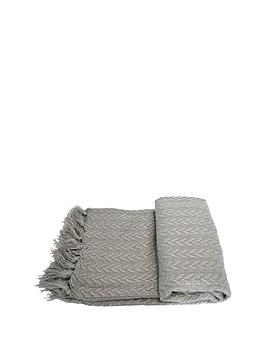 Product photograph of Cascade Home Home Herringbone Throw - Grey from very.co.uk