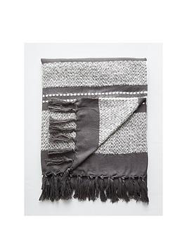 Product photograph of Cascade Home Mayfair Throw - Grey from very.co.uk