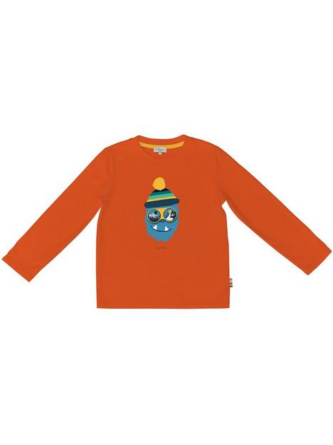paul-smith-junior-kidsnbspdulf-long-sleeve-monster-motif-t-shirt-orange