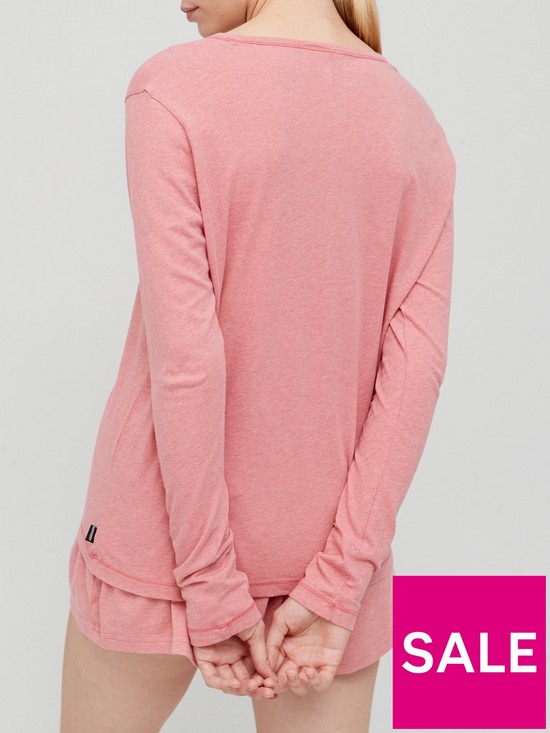 stillFront image of superdry-long-sleeve-lounge-top-pink