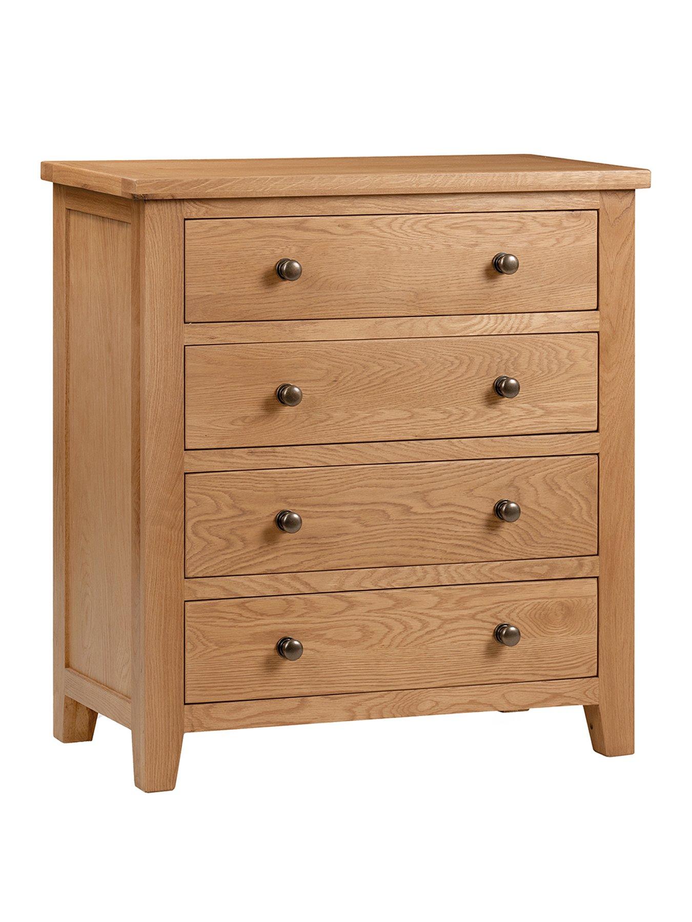 Product photograph of Julian Bowen Marlborough Ready Assembled 4 Drawer Chest from very.co.uk