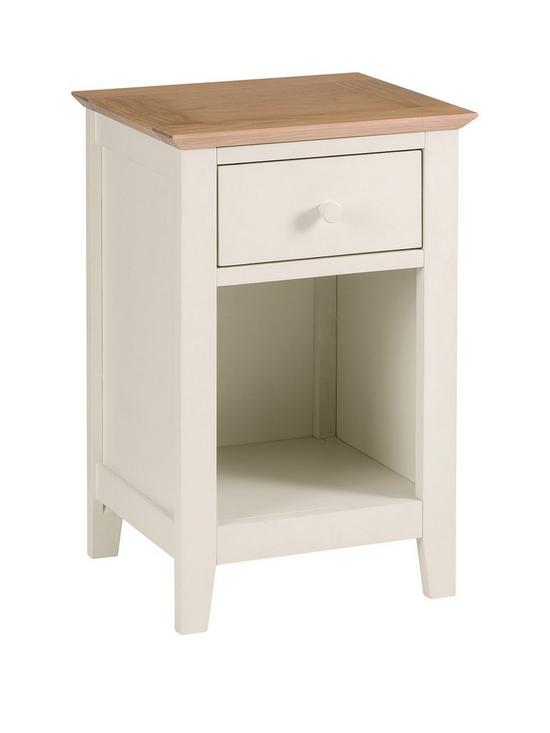 front image of julian-bowen-salerno-shaker-ivory-oak-1-drawer-bedside