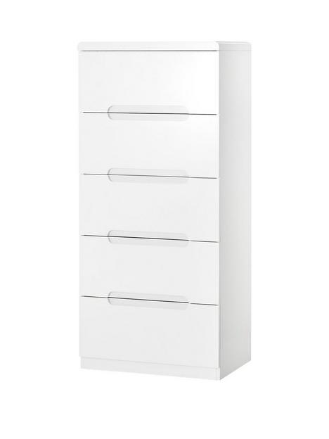 julian-bowen-manhattan-high-glossnbspchest-of-5-drawers-white