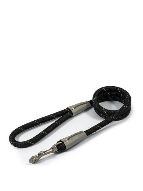ancol-viva-rope-lead-reflective-black-107mx12mm