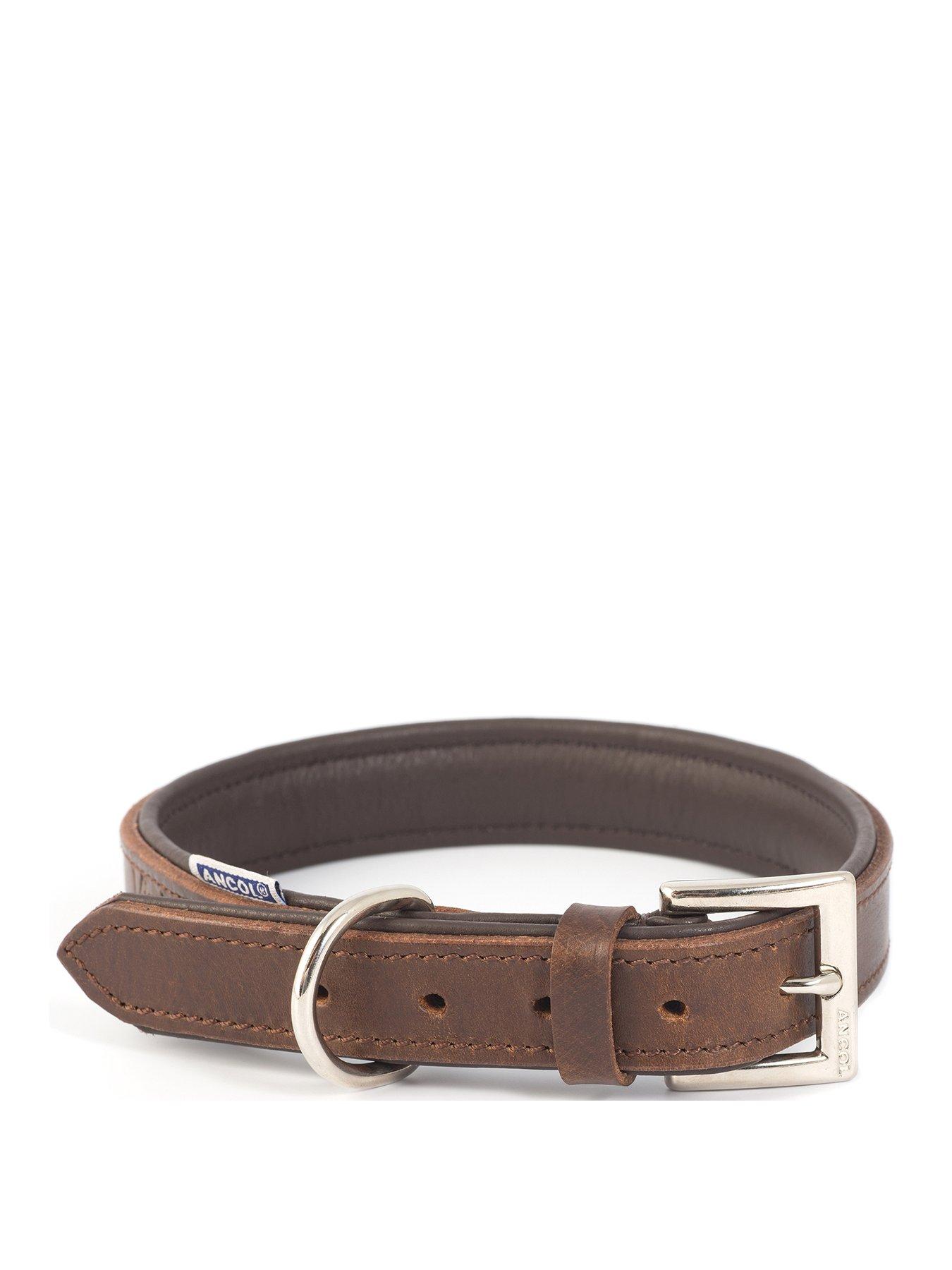Product photograph of Ancol Vintage Leather Padded Collar 45-54cm Size 6 from very.co.uk