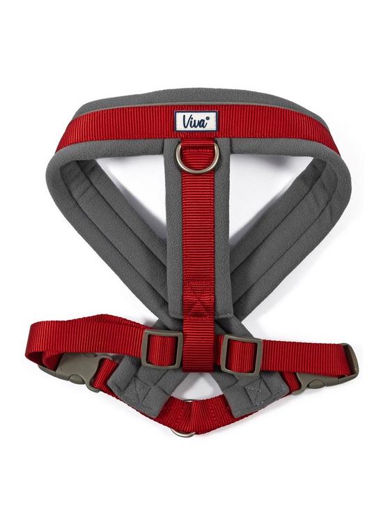 front image of ancol-padded-harness-red-52-71cm