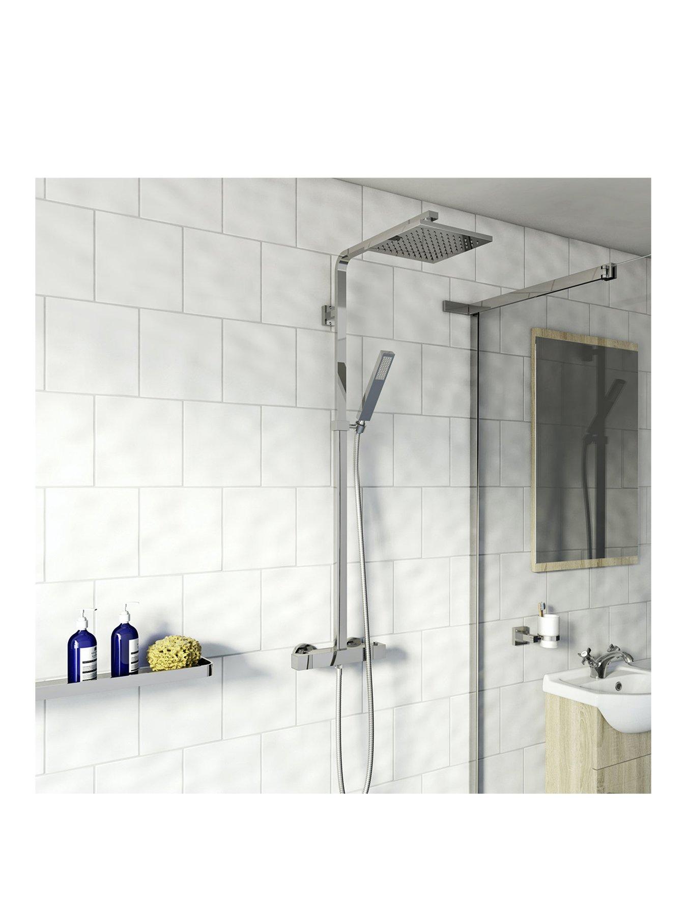 Product photograph of Orchard Bathrooms By Victoria Plum Kemp Square Exposed Mixer Shower In Chrome from very.co.uk