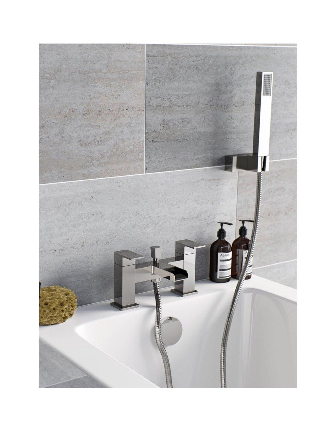 Victoria Plum Square Waterfall Bath Shower Mixer Tap | very.co.uk