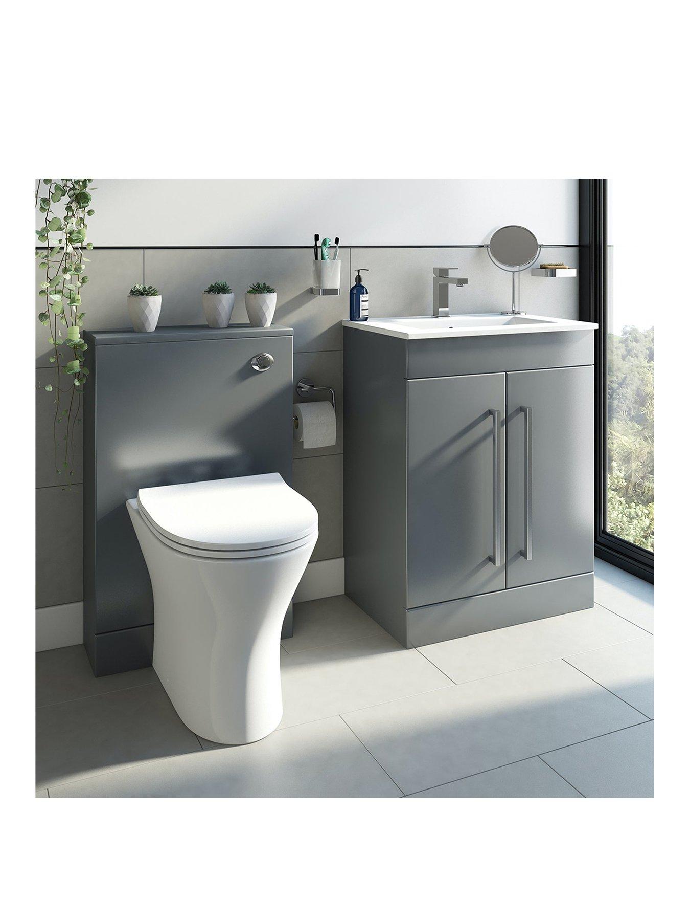 Product photograph of Orchard Bathrooms By Victoria Plum Derwent Grey Vanity Unit 600mm With Back To Wall Toilet And Unit from very.co.uk