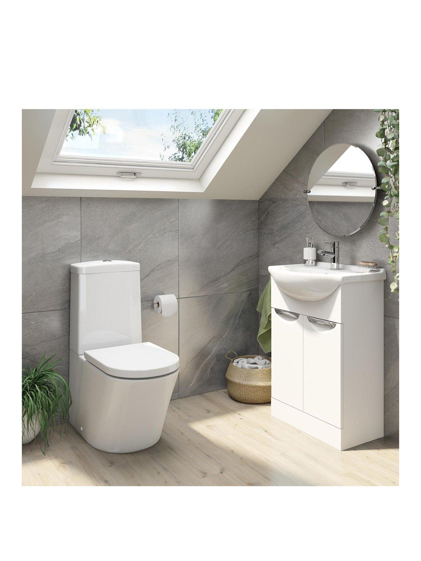 Product photograph of Orchard Bathrooms By Victoria Plum Elsdon White Vanity Unit 650mm With Close Coupled Toilet from very.co.uk