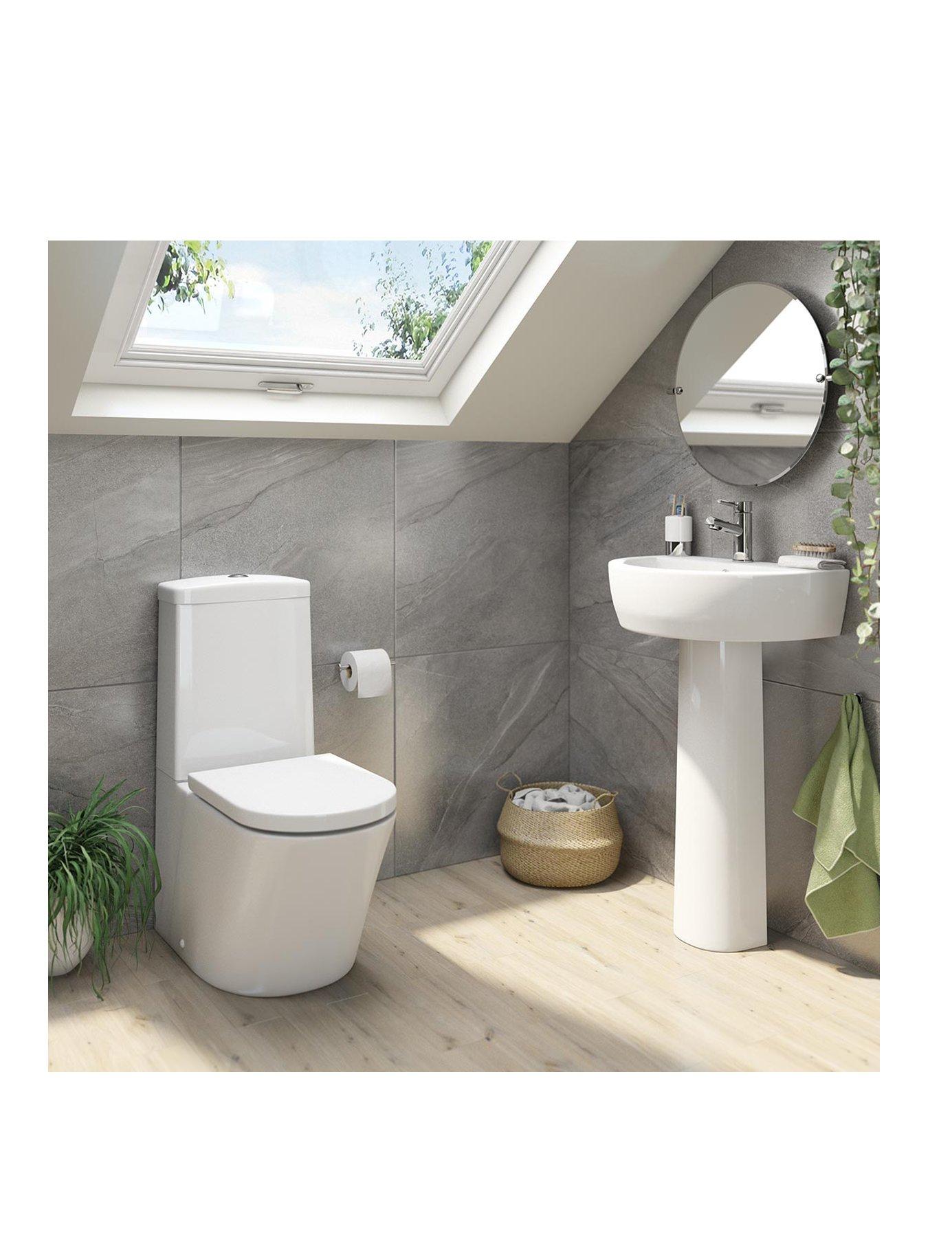 Product photograph of Mode Bathrooms By Victoria Plum Tate Round Close Coupled Toilet With Full Pedestal Basin from very.co.uk