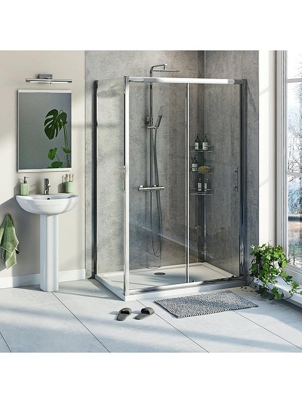 800 x 800 Shower Enclosure Bathroom Suite Close Coupled Toilet & Basin Sink Set 