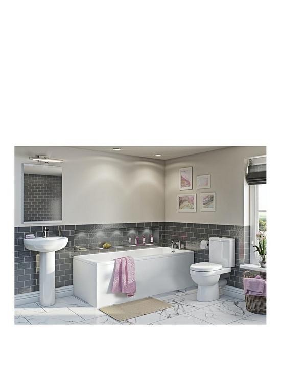front image of orchard-bathrooms-straight-bath-suite-with-close-coupled-toilet-and-full-pedestal-basin-1500-x-700