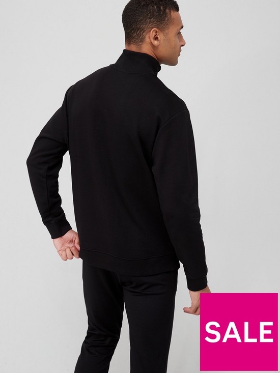 stillFront image of hugo-durty-quarter-zip-sweatshirt-black