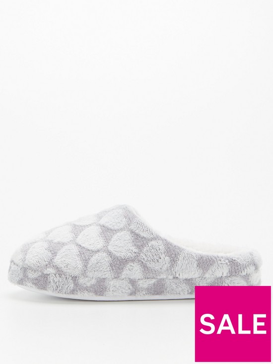 front image of v-by-very-heart-slipper-grey