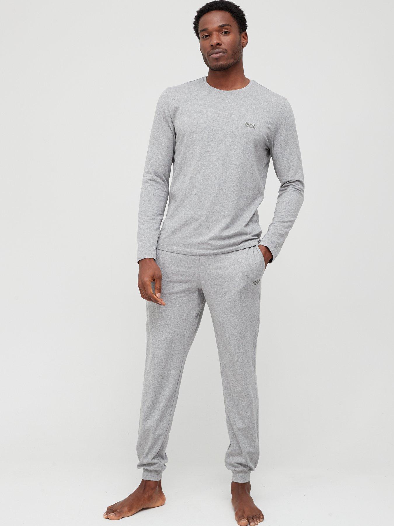 Men Mix & Match Lounge Long Sleeve Pyjama Top - Open Grey