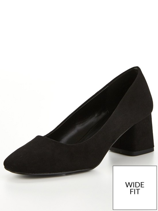 front image of v-by-very-wide-fit-square-toe-low-block-court-shoe-black