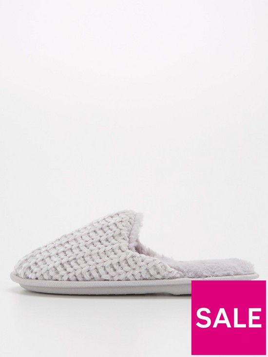 front image of v-by-very-closed-toe-mule-slippers-grey
