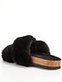  image of v-by-very-faux-fur-footbed-slippers-black