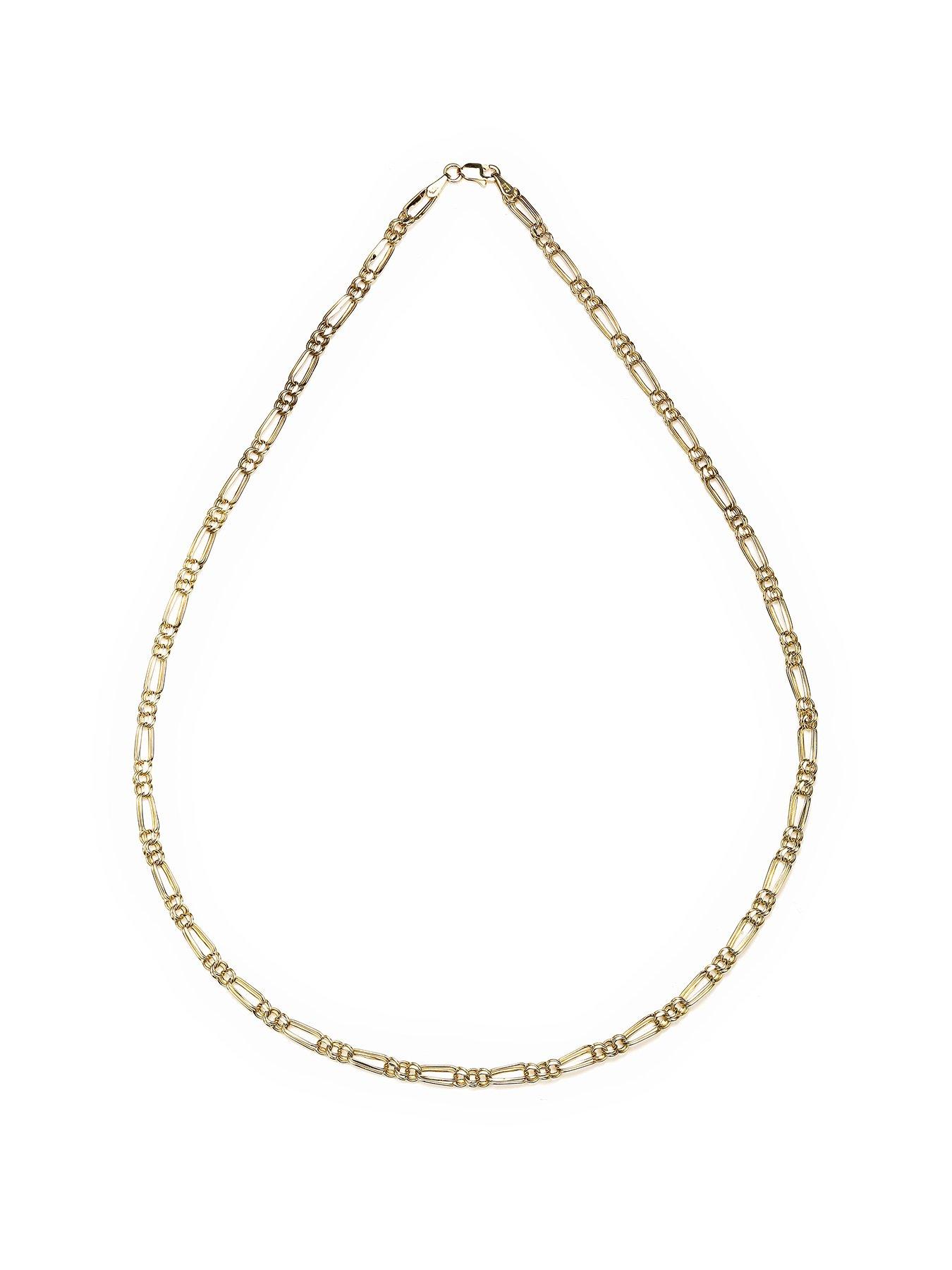 undefined 9ct Yellow Gold Double Link Chain Necklace 18 Inches